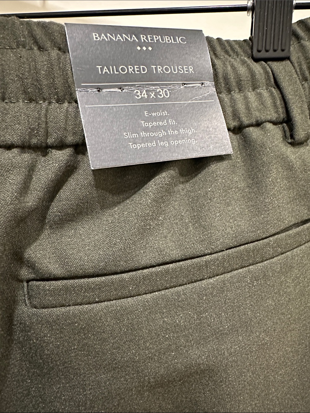 Banana Republic Dark Olive Dress Pants with Cuffed Hem